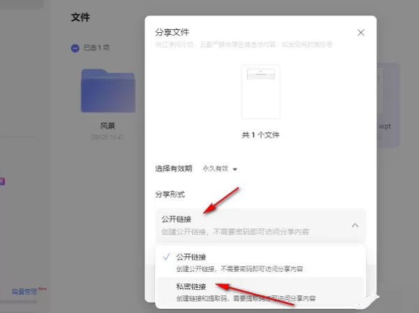 阿里云盘分享文件有效期怎么设置成永久_文件链接形式怎么选择