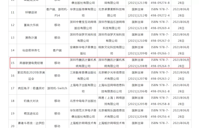 腾讯新游即将到来，英雄联盟电竞经理过审