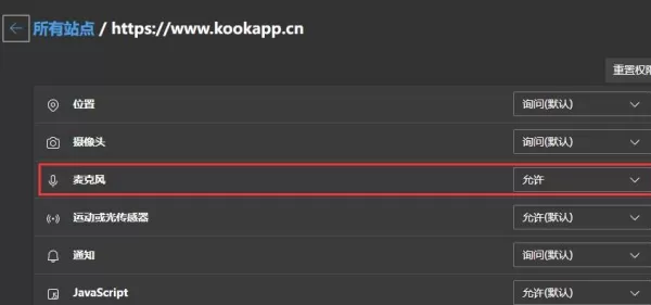KOOK网页版说话没声音怎么办_KOOK网页麦克风访问权限在哪打开