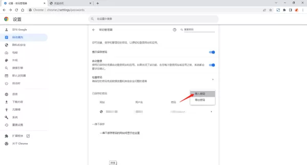 谷歌浏览器在哪里导入账号密码_怎么导出账号密码