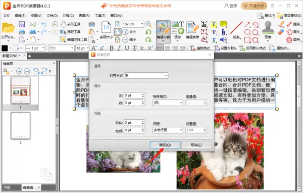 金舟PDF编辑器怎么设置文本行距_怎么添加图片背景