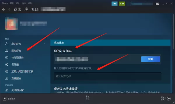 Steam商店或社区错误代码怎么办_Steam好友代码查询方式