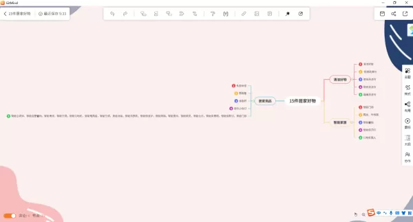 5步将Gitmind思维导图中内容太多的节点进行换行