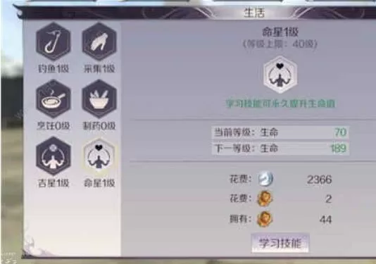 《完美世界》命星技能等级介绍