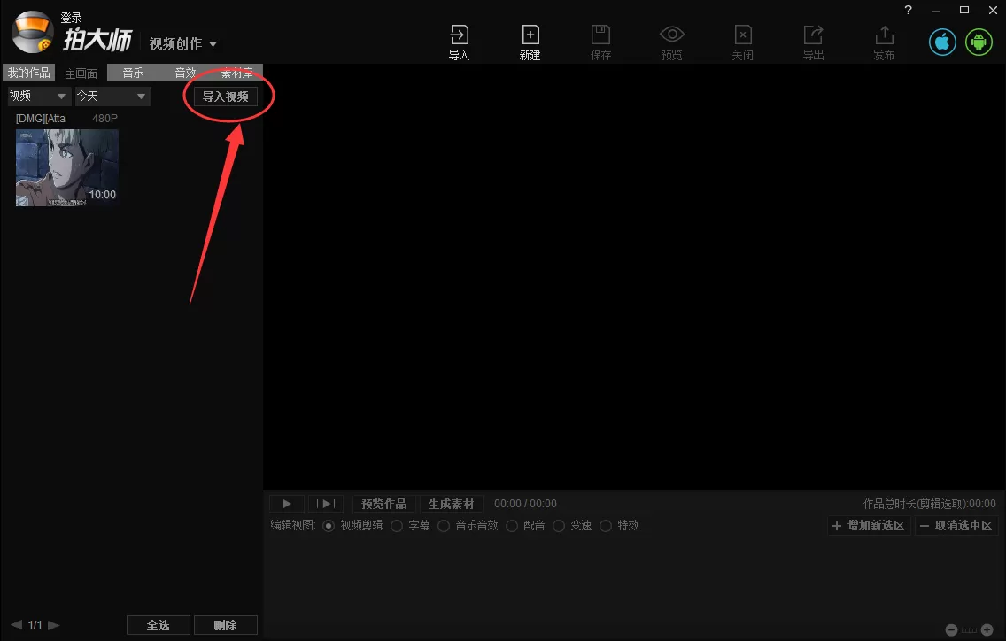 使用拍大师软件去除视频声音的操作过程