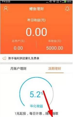 鲤鱼理财APP转入资金的详细操作