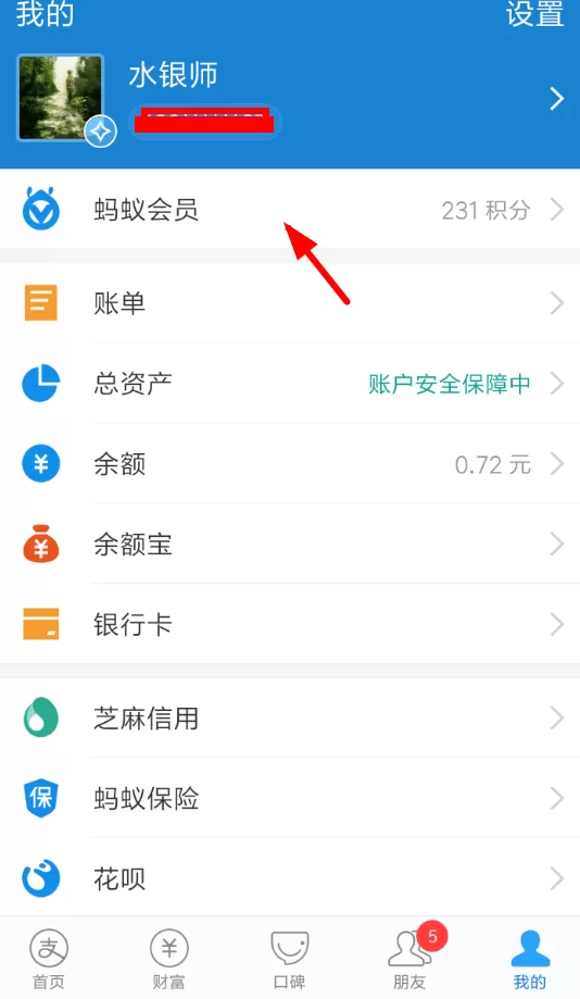 支付宝中查看蚂蚁会员月报的详细操作过程