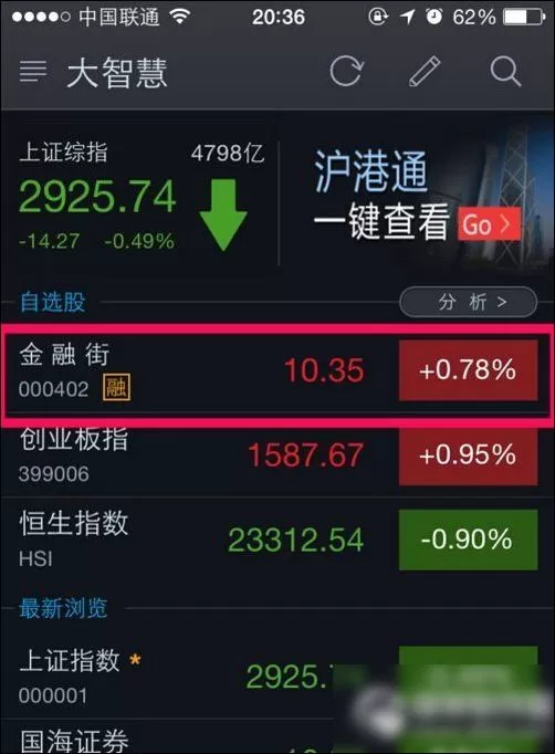 大智慧中自选股添加的具体操作方法