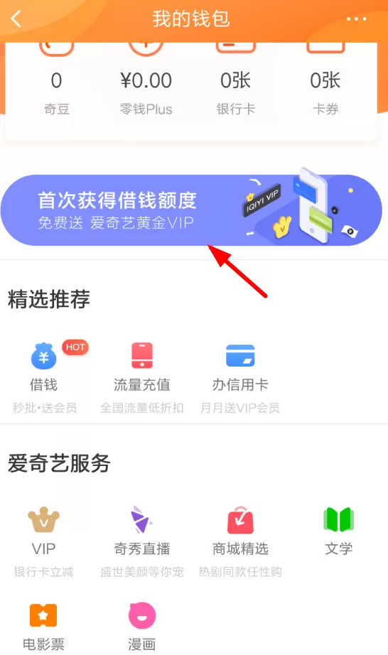 在爱奇艺里查额度领会员的具体操作