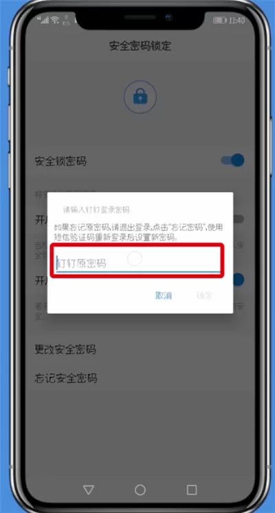 手机钉钉中安全锁忘记的详细操作流程介绍