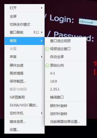 在迅雷影音中调节视频比例和画面效果的方法