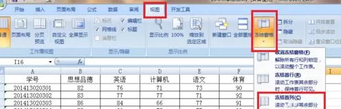 excel2007冻结窗口的操作教程