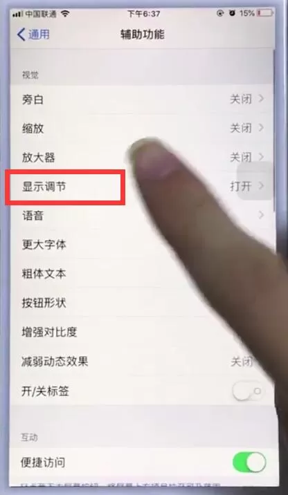 苹果手机中关掉亮度自动调节的具体操作流程