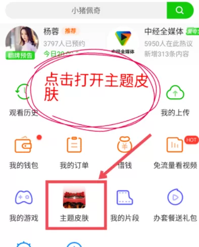 爱奇艺APP设置皮肤的操作过程