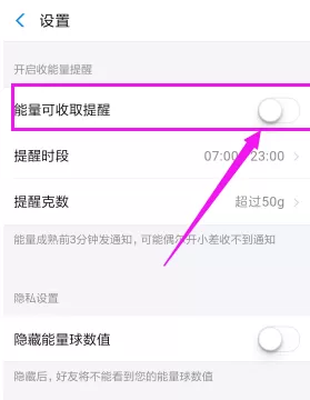 支付宝中蚂蚁森林设置能量可收取提醒的具体操作
