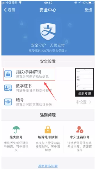 支付宝APP设置钱包锁的操作步骤