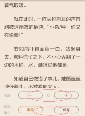 看小说中开启自动翻页的操作流程