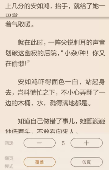看小说中开启自动翻页的操作流程