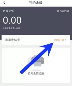 滴滴出行APP中将金桔宝开通的操作步骤