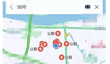 百度地图中查找附近厕所的具体步骤讲解