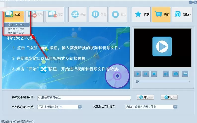 通过蒲公英VCD格式转换器在线视频转换的操作过程