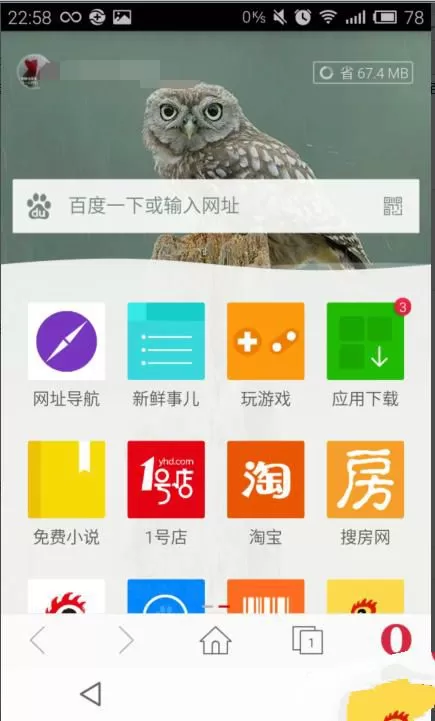 欧朋手机浏览器设置屏幕旋转方式的操作步骤