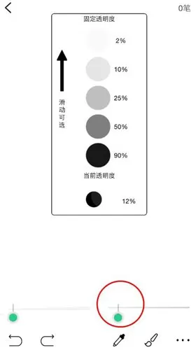 在画吧中将柳叶笔调为透明的操作步骤