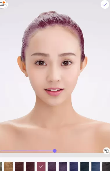 美妆相机中使用换发型功能的操作方法