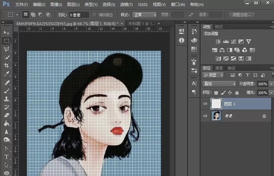 ps打造出格子效果图的操作步骤