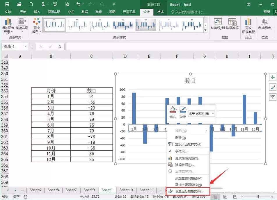 excel制作背离式图表的操作步骤介绍