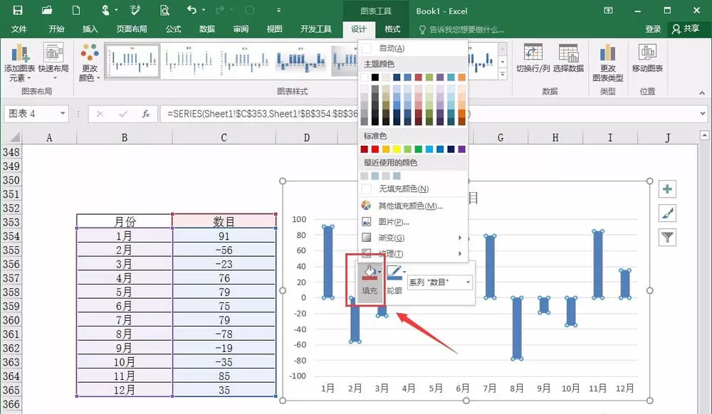 excel制作背离式图表的操作步骤介绍