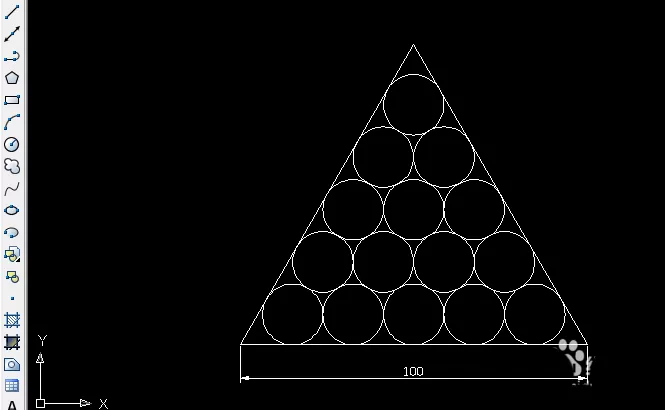 教大家使用cad画出三角形中15个相切圆的图