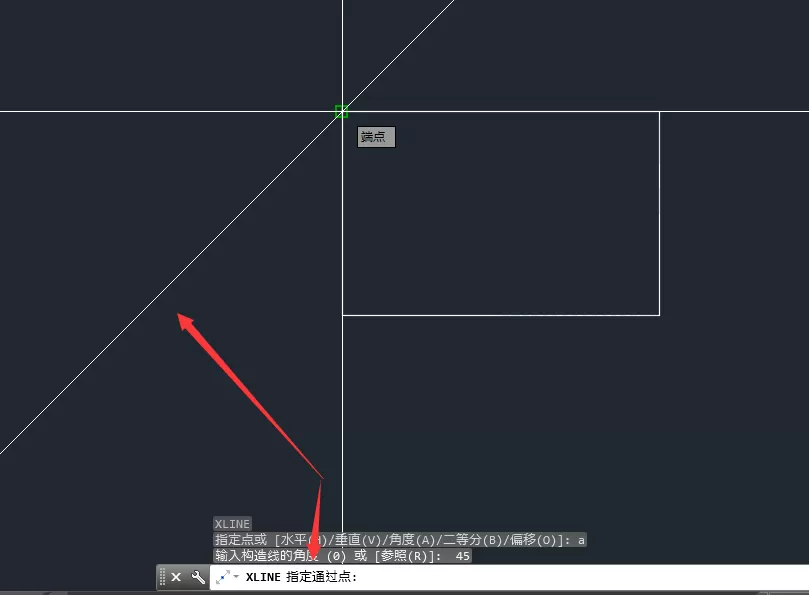 CAD2015绘制角线的简单操作流程