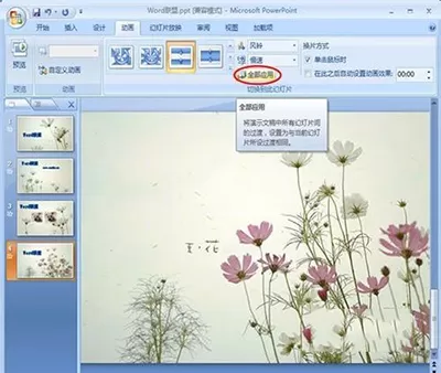 ppt2007中设置图片切换效果的详细步骤