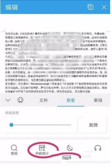 手机版WPS查看文档字数的操作流程