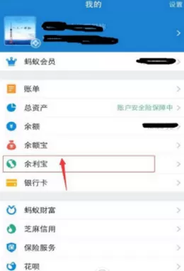 支付宝开通余利宝的图文教程