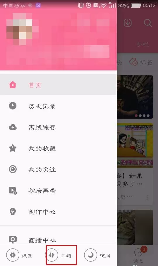 bilibili更换主题的详细操作流程