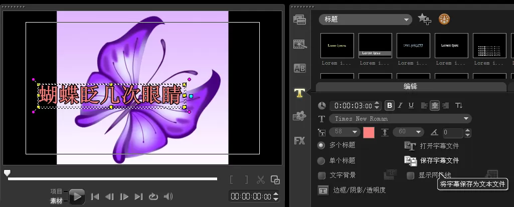 会声会影X5导入/插入txt字幕文件的详细教程