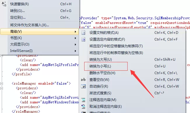 通过visualstudio切换大小写的方法
