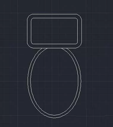 cad绘制马桶坐便器平面图的操作教程
