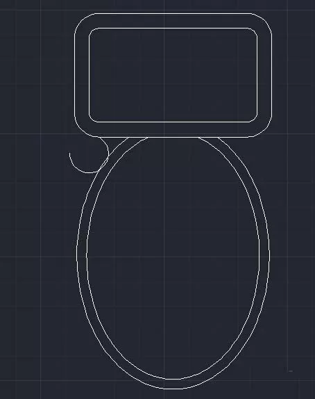 cad绘制马桶坐便器平面图的操作教程