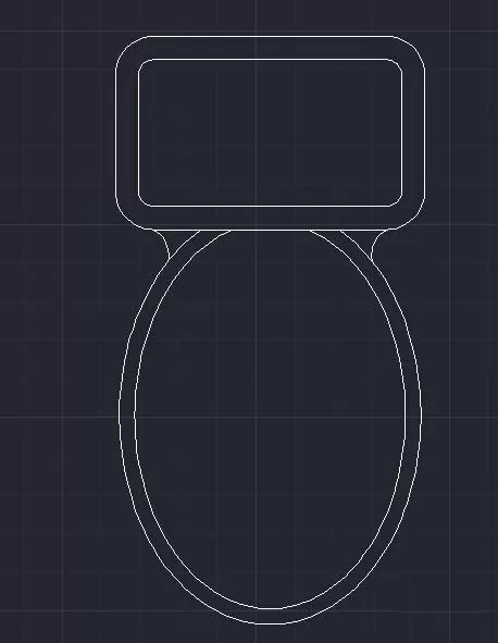 cad绘制马桶坐便器平面图的操作教程