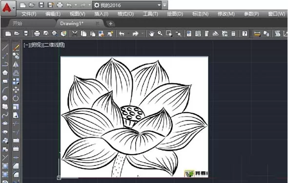 在CAD中用曲线工具绘制荷花图案的操作步骤