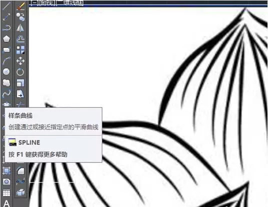 在CAD中用曲线工具绘制荷花图案的操作步骤