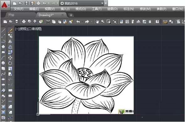 在CAD中用曲线工具绘制荷花图案的操作步骤