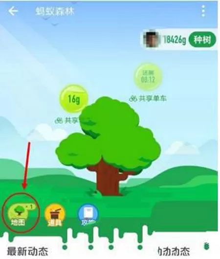 支付宝蚂蚁森林查看实景地图的图文教程