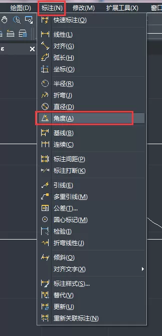 CAD标注角度尺寸的操作教程