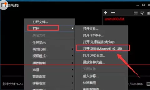 在影音先锋中实行使用磁力链接看视频的操作步骤