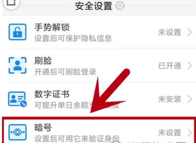 在支付宝中进行设置暗号的详细步骤
