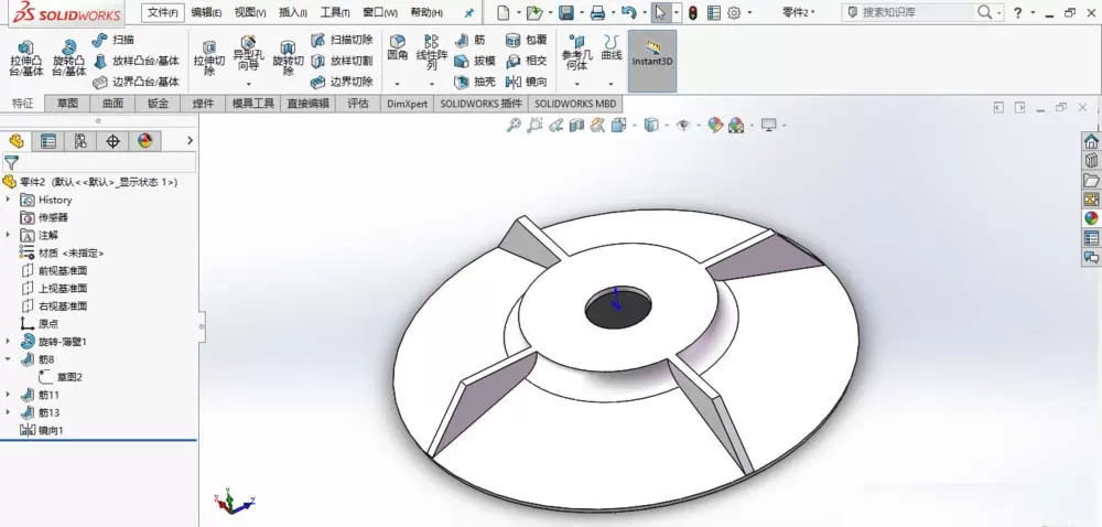 在SolidWorks中创建导流盖零件模型教程
